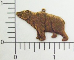 43605 Copper Oxidized Bear Charm Brass Jewelry Finding