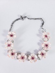Vintage Lisner Dogwood Thermoset & Rhinestone Necklace, Bracelet and Earring Set