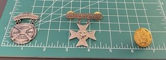 16-Vintage Brooch Pins Academic Marksman Crests Ski Award G&R Ski Tie Tac Eagle
