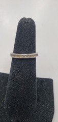 2 Sterling CZ Rings Sz 5: Joseph Esposito Eternity Band 1 CZ missing, Wavy Band