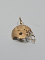 14K Gold MIAMI HURRICANES Football Helmet Pendant 1994 Michael Anthony RARE VTG