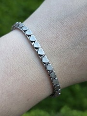 Vintage Monet Endless Heart Bracelet Silver Tone Dainty Stacker