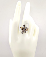 Vintage Luxury RING Silver 925 Flower with chic inserts -size: 9US (19mm)| UA #3