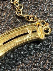 Vintage Jewelry Signed MONET Gold Tone Black And Gemmed Necklace 17.75”