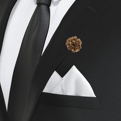 Flower Boutonnieres Pin Lapel Pin for Men Camellia Flower for Suit Wedding Gold