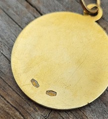 Vintage 18K Yellow Gold Saint Anthony Religious Charm Pendant 750 for Necklace