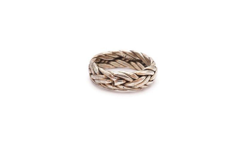 Vintage Mexico Sterling Silver 925 Ring Size 6.25 Braided