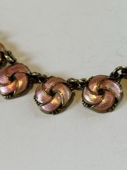 MCM Meka Denmark Sterling Silver Guilloche Enamel Modernist Necklace 14.5 “