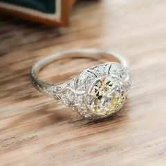 2.50CT White Round Cut Simulated Diamond Art Deco Antique Style 925 Silver Ring