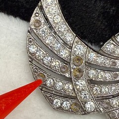 Vintage Butler and Wilson Rhinestone Ribbon Brooch Pot Metal Signed B&W READ