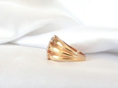 Sterling Silver 925 Gold on Natural Irradiated Morganite Ring Size 9