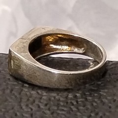 Ring Size 6.75 Vintage Sterling Silver 925 FAS Abalone Mother of Pearl Style