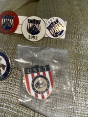 USET Equestrian Team Lettered Pin Red, White Blue Gold Tone Set Of 6 Plus 2 More