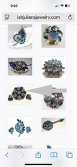Vintage 1960’s Blue Rhinestone and Aurora Borealis Juliana Brooch by D & E