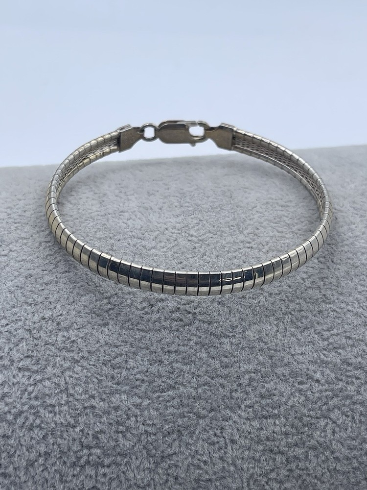 Vintage 925 Sterling Silver Italy Omega Bracelet 6 3/4” Width 5.7mm