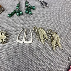 Vintage Earring Lot Clip Ons Pierced Dangle Hoops Judy Lee 15 Pair