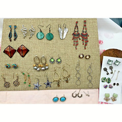 Lot of 25 Pairs Earrings Rhinestones Chandelier Enamel Dallas Cowboys Wings