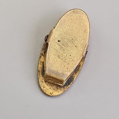 Antique Tie Clip Enamel Flowers Lapel Clasp Gold Filled Oval 24mm Brooch