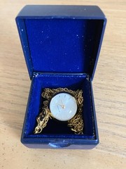 Vintage Bucherer Swiss 17-Jewel Pendant Watch, Manual Wind, Original Box & Paper