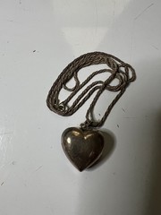 Vintage FAS Heart Shape Locket Pendant Sterling Silver 925 Black Onyx Marcasite