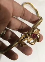 Signed CA Carl-Art Inc. 12K Gold Filled Stretchable Bracelet & Necklace 1950’s