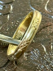 Vtg Art Deco 14k Yellow Gold Art Carved Orange Blossom Wedding Ring 9 1/2 3.24g