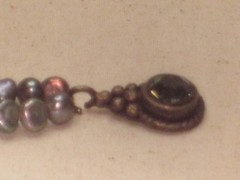 vintage sterling silver pendant iridescent keshi pearl necklace jewelry