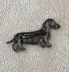 Dachshund vintage style brooch enamel on metal
