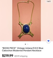 Vintage JULIANA D&E 1960’s Modernist Pendant Necklace Book Piece