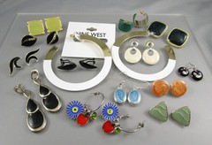 Vintage Modern Varying Styles Multicolor Enamel LOT of 14 Post Earrings 195A
