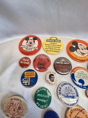 Eclectic Lot of Vintage 70’s Era and 80’s Disney Hotel and More Pinback Buttons