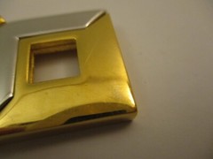 Vintage Crown Triafri Pendant Diamond Square Shape Silver Gold Two Tone