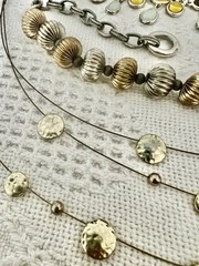 Lot of 3 Vintage Necklaces Mixed Metals