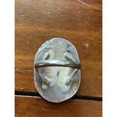 Vintage Sterling Native American Coin Gemstone Mosaic Inlay Ring Size 5.25