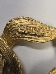 Vintage P.E.P. Erwin Pearl Chunky Gold Bracelet 70s-80s