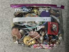 2 LB Mixed jewelry craft Lot 1, Beads CZ Crystals Chains Findings Repair Harvest