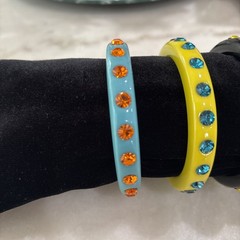 Vintage Juicy Couture Resin Bangle Bracelets With Rhinestones Lot Of 3