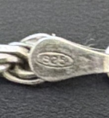 21.4g .925 Silver Vintage made in Italy Rope Med Lock Crimp 24Inch Necklace