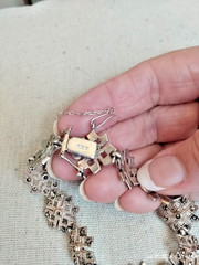 Vintage Marcasite Sterling Silver Snowflake flower deign Bracelet 925z