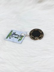 Victorian Mourning Hair Art Button RARE