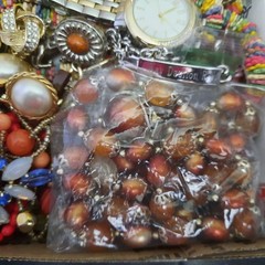 Vintage Junk Jewelry Lot Craft Harvest Repair Rhinestones And Wearable D1