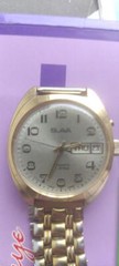 Vintage automatic wristwatch Slava made in USSR Russian watch gold plated