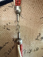 Vintage Silver Tone Ribbed Bead Necklace Chunky Boho Southwest Style