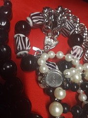 Vintage To Modern Black & White Jewelry Lot Plastic Metal Glass