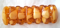 Vintage USSR Pressed Amber Bracelet NOS SAM Martuni Armenia Soviet Jewelry Box