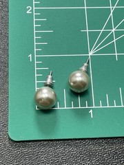 Vintage 10 mm Champagne Lucite Ball Earrings