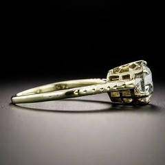 Art Deco 2CT Round Lab Created Diamond Solitaire 14K Gold Finish Engagement Ring