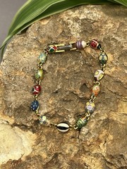 VTG Joan Rivers Egg Link Bracelet Set, Signed Multicolor Enamel Egg Bracelets