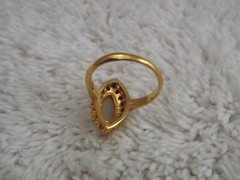 18 KT Gold Plated Crystal Opal Ring ~ Size 5.5 (K5)