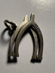 Vintage Sterling Silver Double Wishbone Good Luck Charm